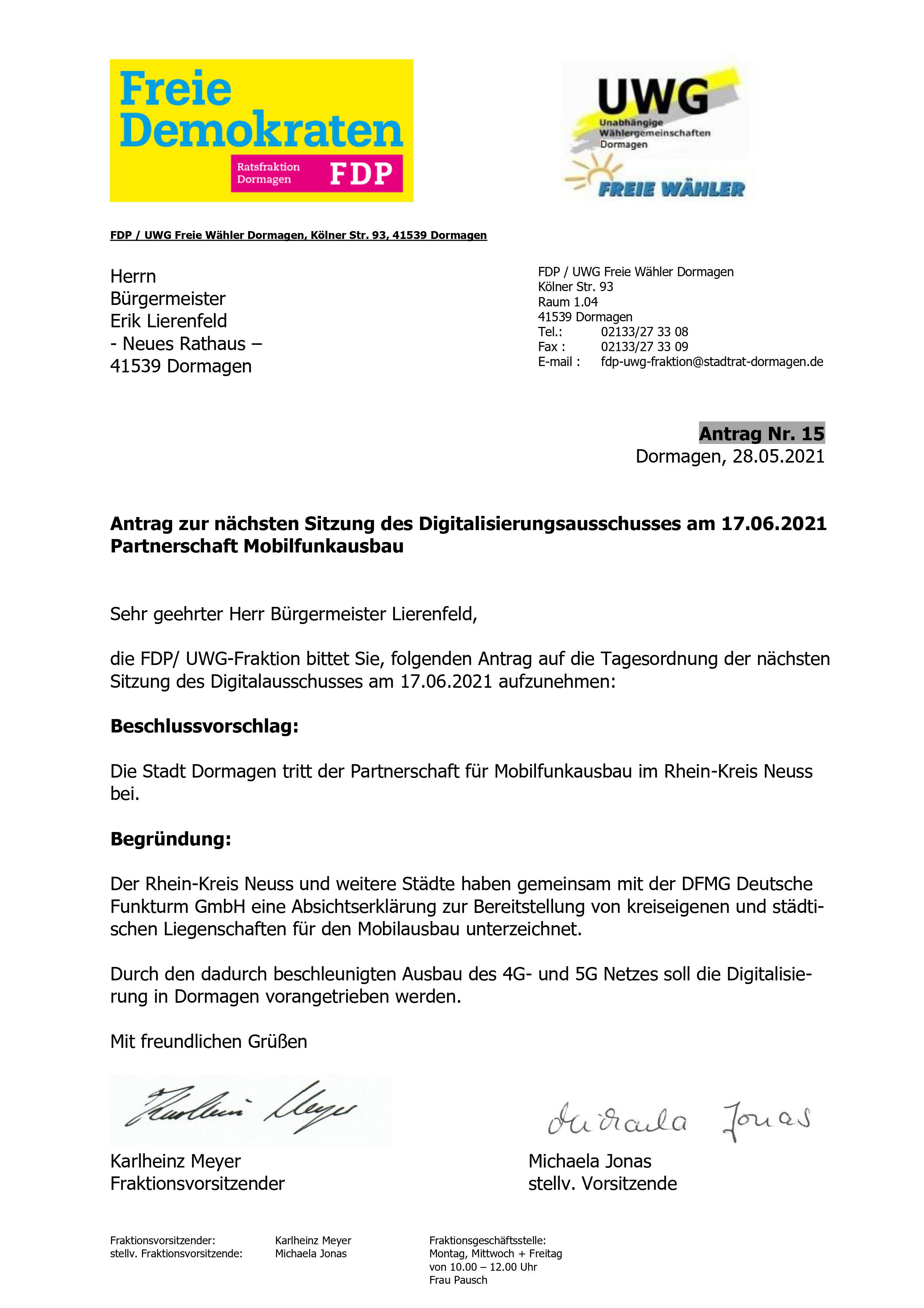 Partnerschaft Mobilfunkausbau