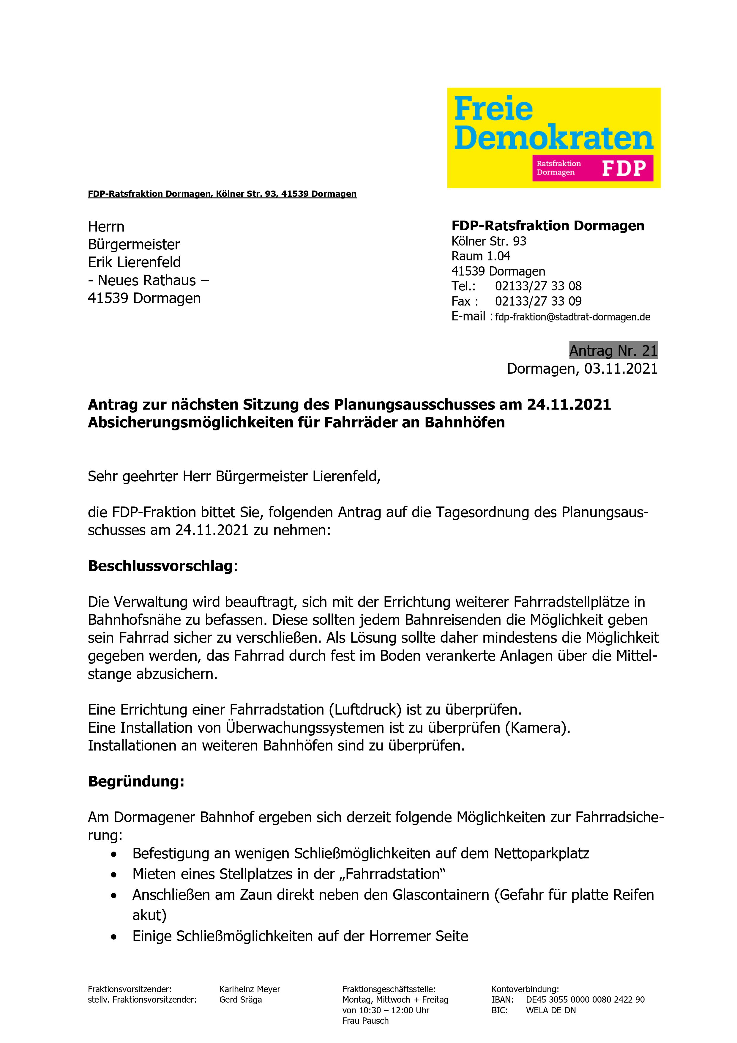 Absicherungsmöglichkeiten für Fahrräder an Bahnhöfen